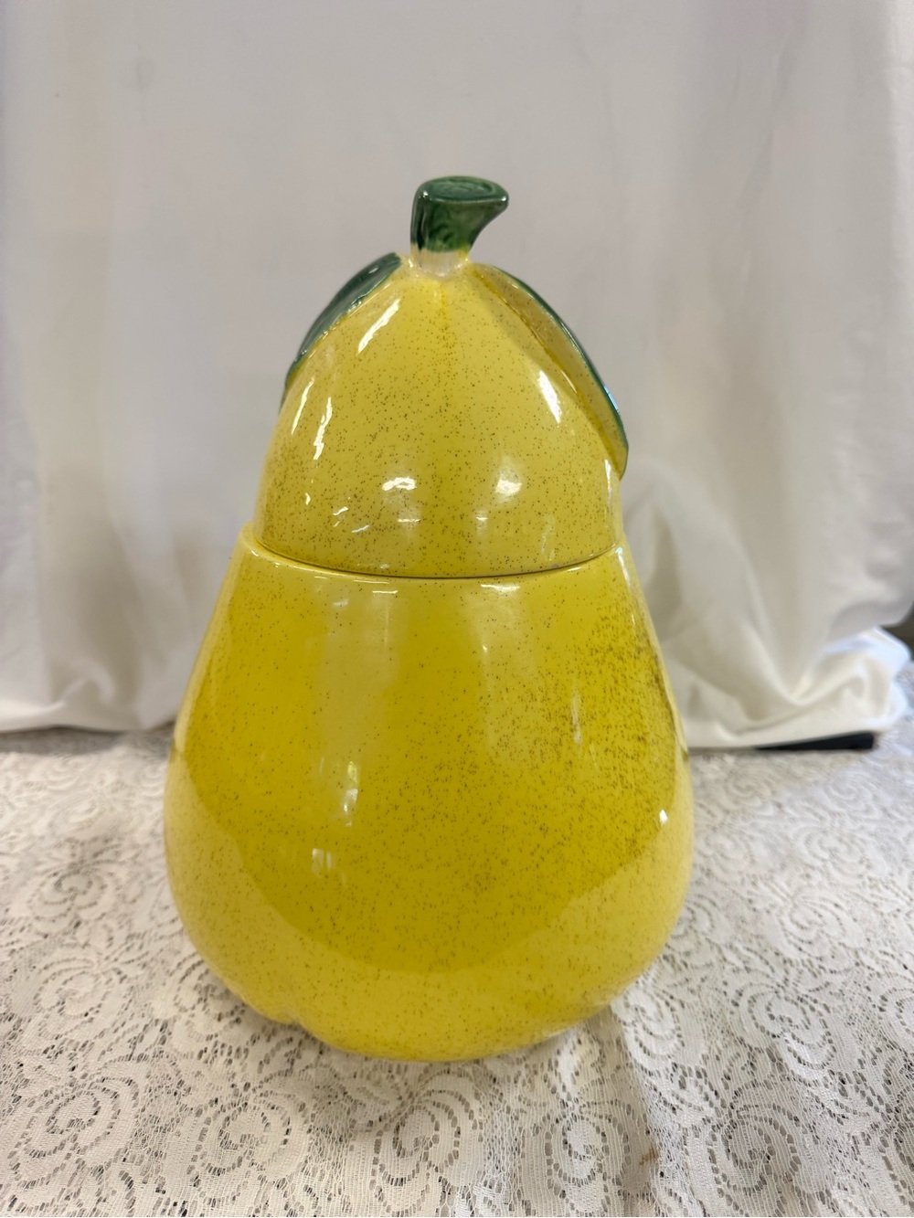 Yellow Ceramic Pear Cookie Jar